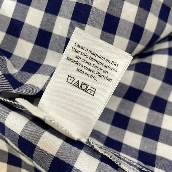 Vineyard Vines Dress Size M Tiered 100% Cotton Navy and White Gingham - Picture 9 of 9